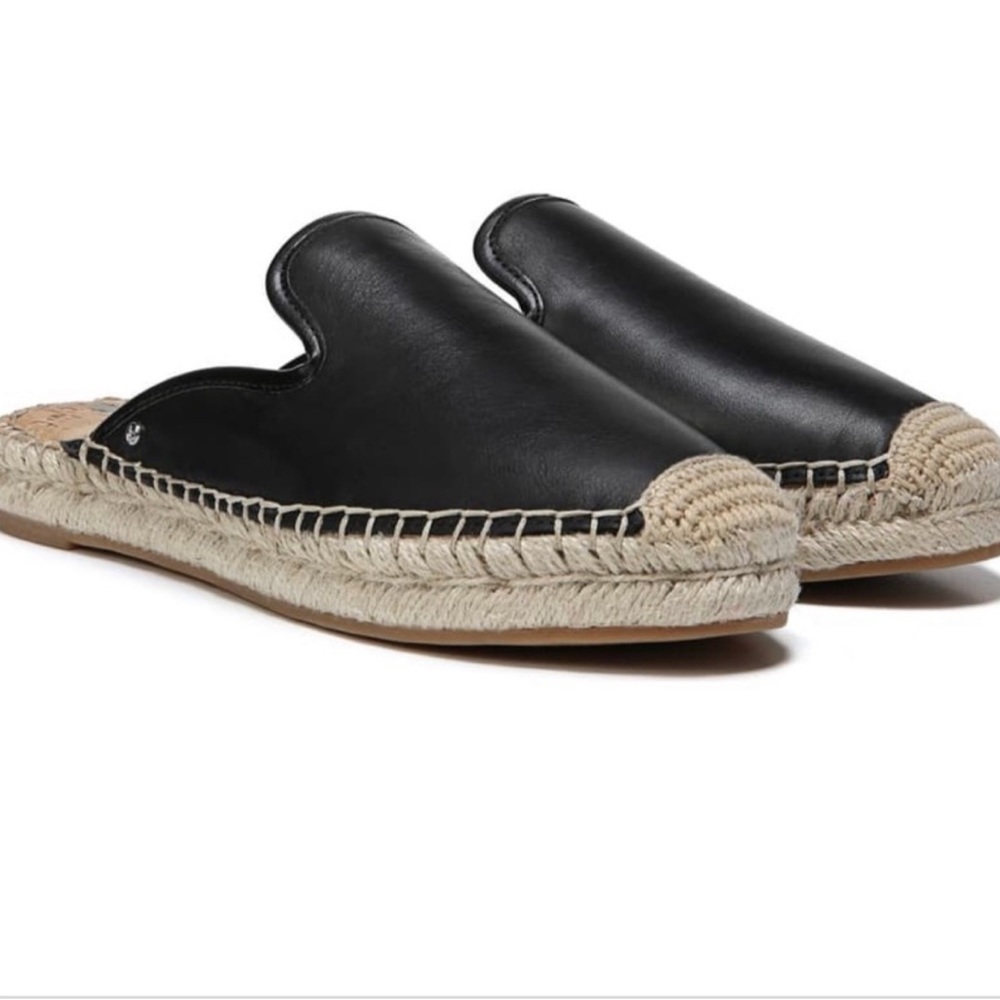 Sam Edelman Kerry black espadrille mules.